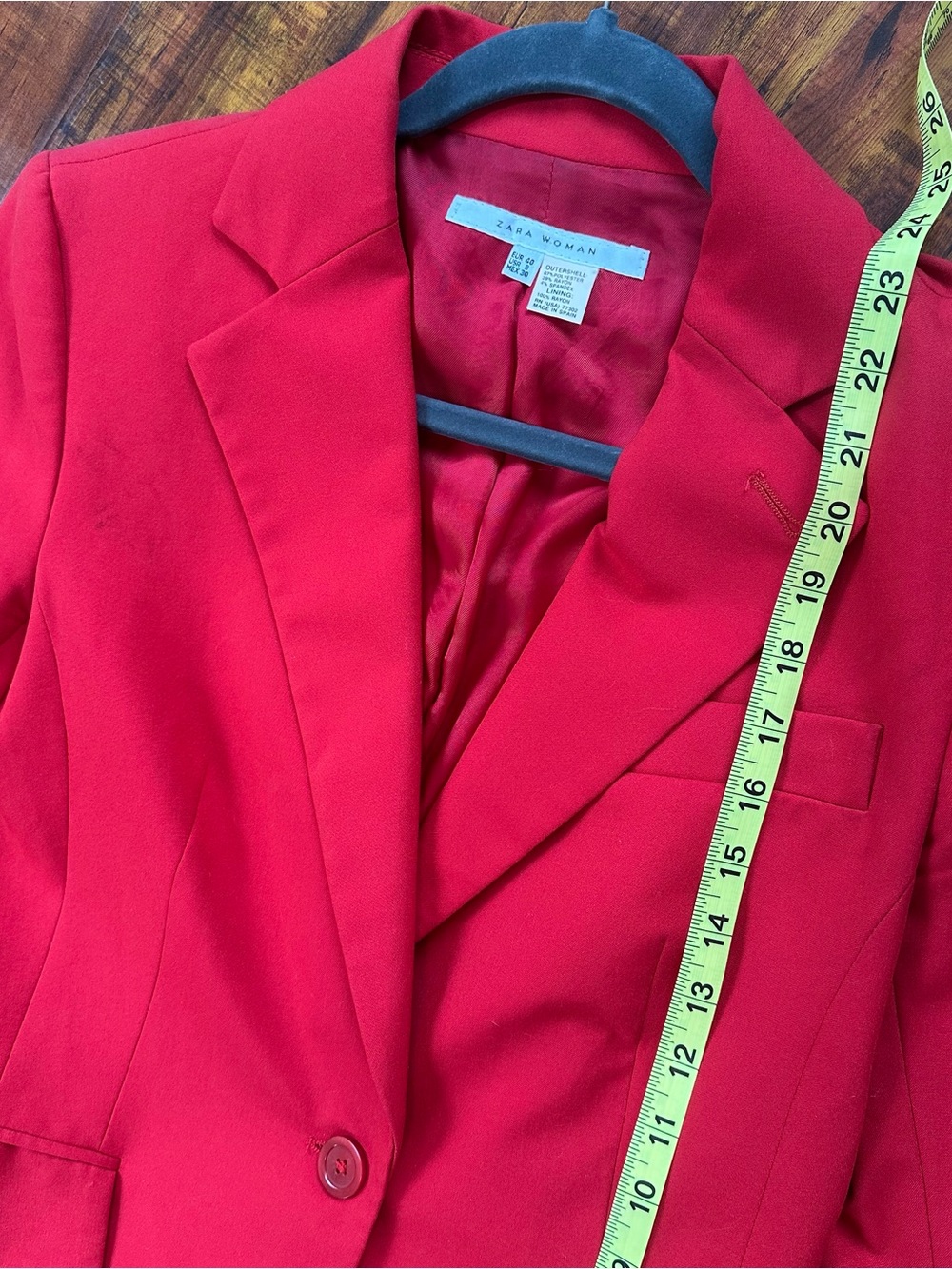 Zara Cherry Red Blazer View 3